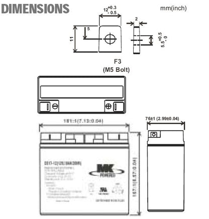 MK Battery M17 Sealed AGM Battery