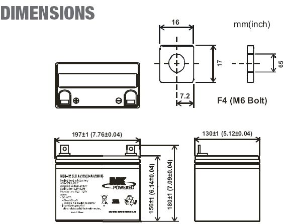 MK Battery U1 Sealed AGM Battery